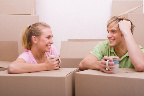 Professional removal van and movers in Saintpancras street setting