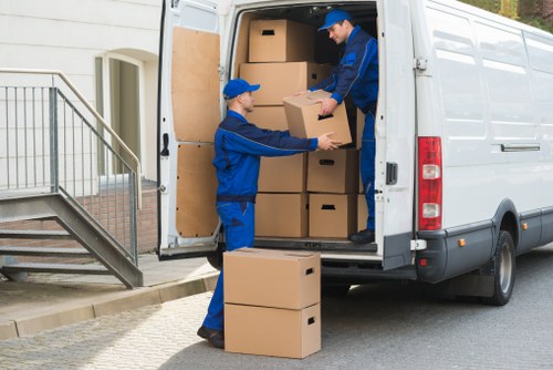 Team coordinating a commercial relocation in Saintpancras
