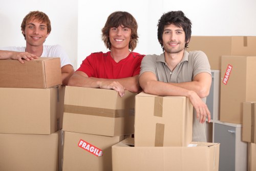 Unpacking and organising boxes in a Saintpancras home after relocation