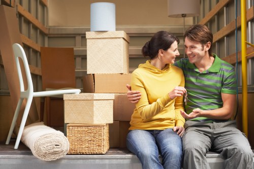 Moving crew handling items during a Saintpancras Removals service